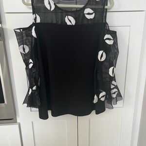 Beautiful black top with lips and netting